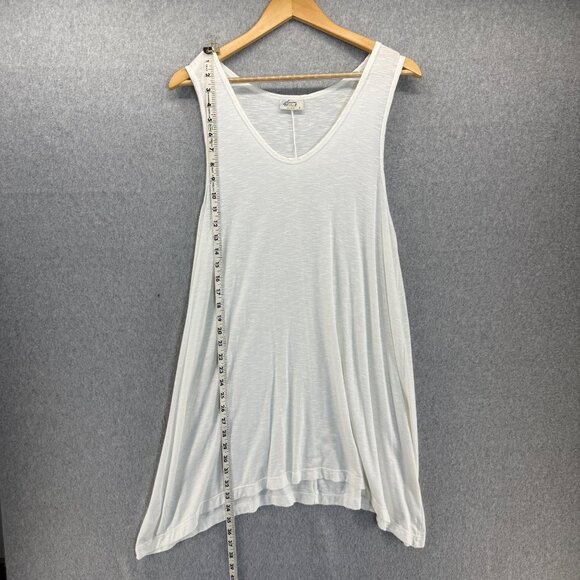 Plume & Thread Womens Size 3  / Large White Sleeveless Tunic Tank Top Asymmetric - Picture 5 of 13